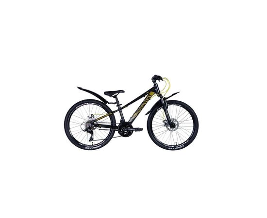 Велосипед Discovery Qube Vbr 24" 11,5" AL 2024 Чорно-жовтий (OPS-DIS-24-356)