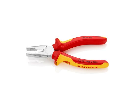 Плоскогубцы KNIPEX комбинированные диэлектрические VDE (03 06 160), изображение 2 Плоскогубцы KNIPEX комбинированные диэлектрические VDE (03 06 160), изображение 2