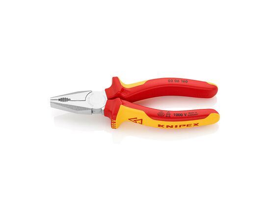 Плоскогубцы KNIPEX комбинированные диэлектрические VDE (03 06 160)