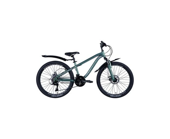 Велосипед Discovery Flint AM DD 24" 13" ST 2024 Зелено-сріблястий (OPS-DIS-24-332)
