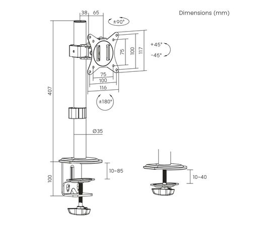 Кронштейн Brateck LDT66-C01, изображение 11 Кронштейн Brateck LDT66-C01, изображение 11