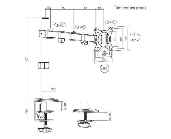 Кронштейн Brateck LDT66-C012, изображение 11 Кронштейн Brateck LDT66-C012, изображение 11