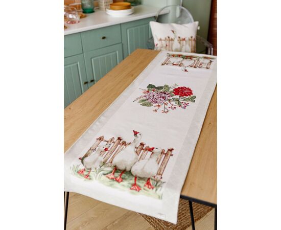 Дорожка на стол Прованс гобеленовая Пасхальная Гуси 35х100 см (034161), изображение 2 Дорожка на стол Прованс гобеленовая Пасхальная Гуси 35х100 см (034161), изображение 2