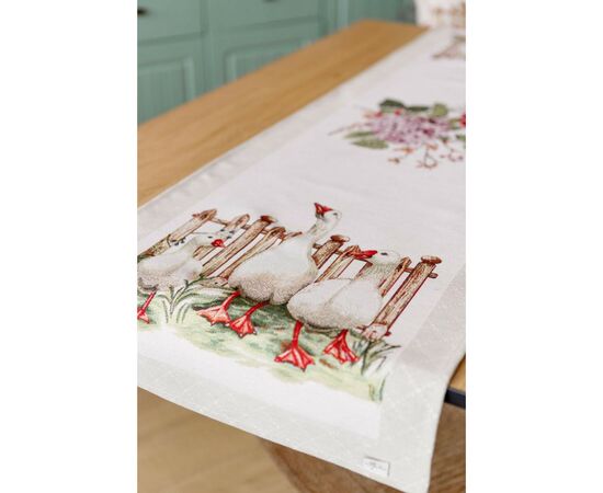 Доріжка на стіл Прованс гобеленова Велекодня Гуси 40х140 см (034163), зображення 3 Доріжка на стіл Прованс гобеленова Велекодня Гуси 40х140 см (034163), зображення 3