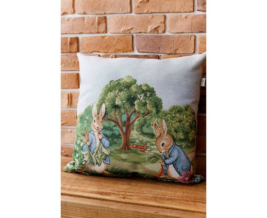 Наволочка Прованс гобеленова декоративна Пара зайців Галявина 45х45 см (034238), зображення 4 Наволочка Прованс гобеленова декоративна Пара зайців Галявина 45х45 см (034238), зображення 4