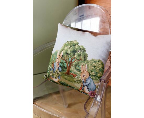 Наволочка Прованс гобеленова декоративна Пара зайців Галявина 45х45 см (034238), зображення 5 Наволочка Прованс гобеленова декоративна Пара зайців Галявина 45х45 см (034238), зображення 5