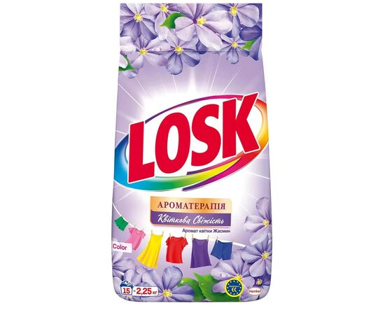 Стиральный порошок Losk Color Ароматерапия Эфирные масла и аромат цветка Жасмин 2.25 кг (9000101575392)