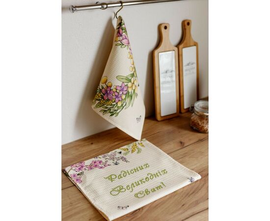 Полотенце Прованс Пасхальное вафельное С Пасхой 33х60 см (034603), изображение 3 Полотенце Прованс Пасхальное вафельное С Пасхой 33х60 см (034603), изображение 3