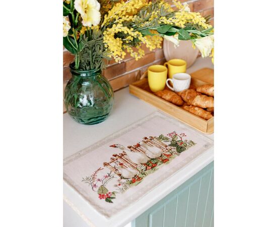 Салфетка на стол Прованс гобеленовая Гуси 30х50 см (034079), изображение 4 Салфетка на стол Прованс гобеленовая Гуси 30х50 см (034079), изображение 4