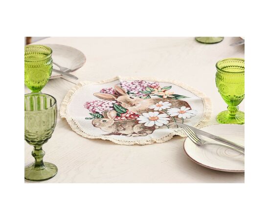 Салфетка на стол Прованс гобеленовая круглая Alicia D-35 (026073), изображение 4 Салфетка на стол Прованс гобеленовая круглая Alicia D-35 (026073), изображение 4