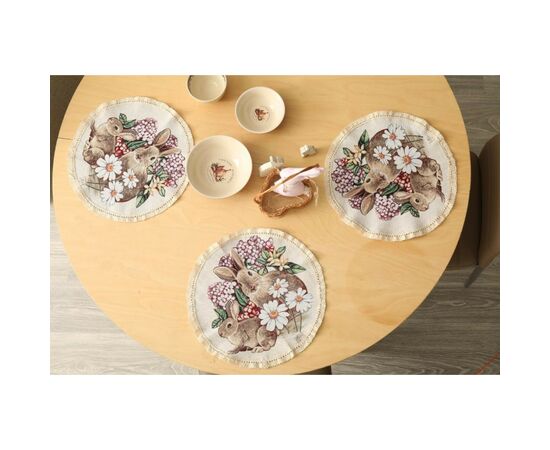 Салфетка на стол Прованс гобеленовая круглая Alicia D-35 (026073), изображение 5 Салфетка на стол Прованс гобеленовая круглая Alicia D-35 (026073), изображение 5