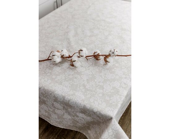 Скатерть Прованс непромокаемая Simfoni Кружево на натюрель 180х136 см (033557), изображение 3 Скатерть Прованс непромокаемая Simfoni Кружево на натюрель 180х136 см (033557), изображение 3