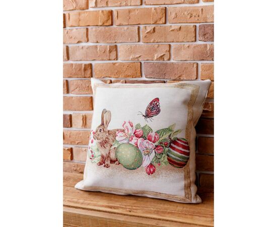 Наволочка Прованс гобеленовая декоративная Зайка с писанками и цветами Веснянка 45х45 см (034266), изображение 5 Наволочка Прованс гобеленовая декоративная Зайка с писанками и цветами Веснянка 45х45 см (034266), изображение 5