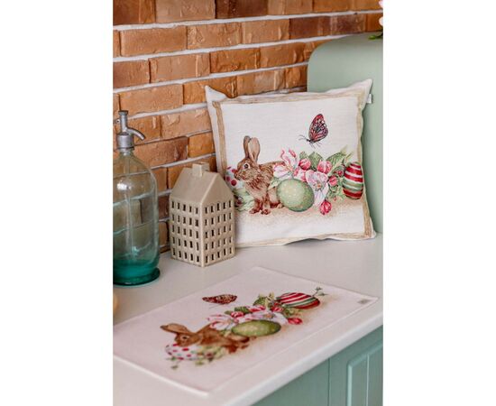 Наволочка Прованс гобеленовая декоративная Зайка с писанками и цветами Веснянка 45х45 см (034266), изображение 6 Наволочка Прованс гобеленовая декоративная Зайка с писанками и цветами Веснянка 45х45 см (034266), изображение 6