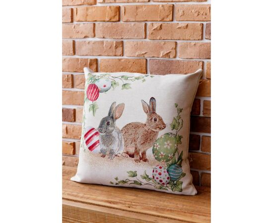 Наволочка Прованс гобеленовая декоративная Пара зайцев с писанками Веснянка 45х45 см (034264), изображение 4
