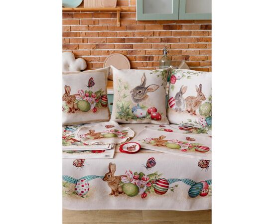Наволочка Прованс гобеленовая декоративная Пара зайцев с писанками Веснянка 45х45 см (034264), изображение 6