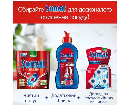 Таблетки для посудомийних машин Somat Excellence 28 шт. (9000101576139), зображення 8 Таблетки для посудомийних машин Somat Excellence 28 шт. (9000101576139), зображення 8