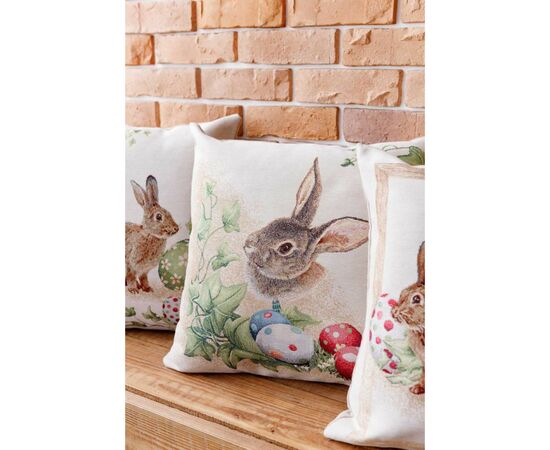 Подушка Прованс декоративная гобеленовая Заяц с писанками Веснянка 45х45 см (034268), изображение 2 Подушка Прованс декоративная гобеленовая Заяц с писанками Веснянка 45х45 см (034268), изображение 2