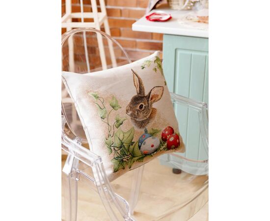 Подушка Прованс декоративная гобеленовая Заяц с писанками Веснянка 45х45 см (034268), изображение 3 Подушка Прованс декоративная гобеленовая Заяц с писанками Веснянка 45х45 см (034268), изображение 3