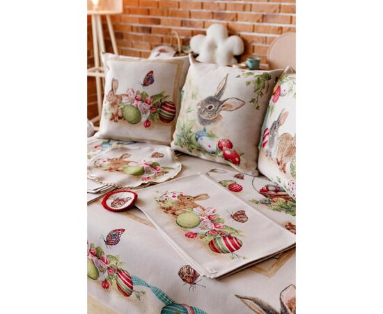 Подушка Прованс декоративная гобеленовая Заяц с писанками Веснянка 45х45 см (034268), изображение 6 Подушка Прованс декоративная гобеленовая Заяц с писанками Веснянка 45х45 см (034268), изображение 6