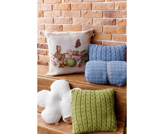Подушка Прованс декоративная гобеленовая Зайчик с писанками и цветами Веснянка 45х45 см (034272), изображение 5 Подушка Прованс декоративная гобеленовая Зайчик с писанками и цветами Веснянка 45х45 см (034272), изображение 5