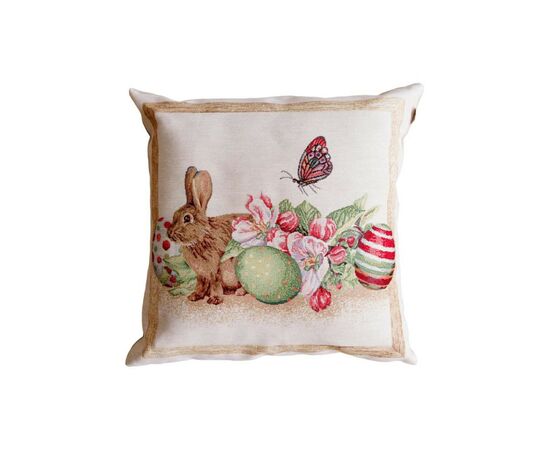 Подушка Прованс декоративная гобеленовая Зайчик с писанками и цветами Веснянка 45х45 см (034272), изображение 6 Подушка Прованс декоративная гобеленовая Зайчик с писанками и цветами Веснянка 45х45 см (034272), изображение 6