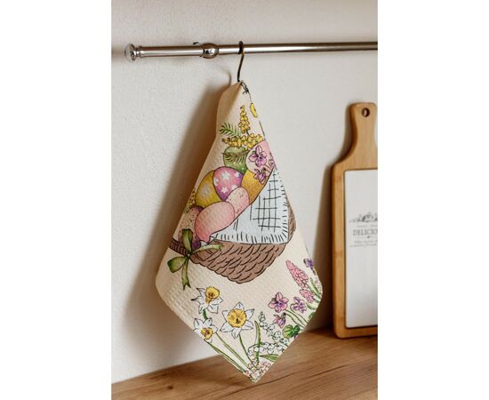 Полотенце Прованс Пасхальное вафельное Радостных Пасхальных праздников 33х60 см (034605), изображение 2