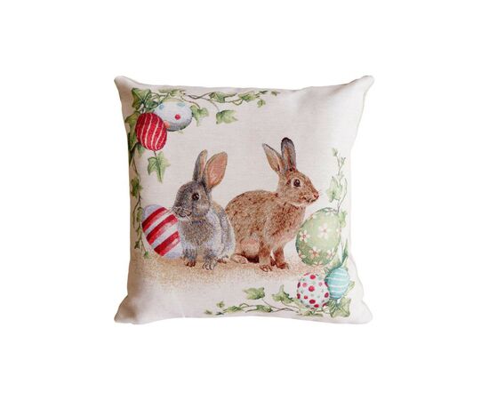 Подушка Прованс декоративная гобеленовая Пара зайцев с писанками Веснянка 45х45 см (034270), изображение 6 Подушка Прованс декоративная гобеленовая Пара зайцев с писанками Веснянка 45х45 см (034270), изображение 6
