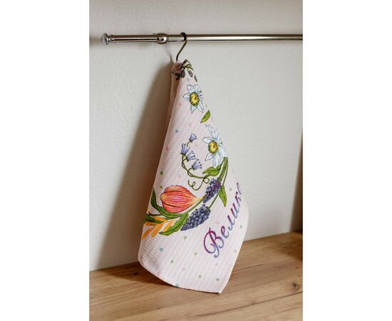 Полотенце Прованс Пасхальное вафельное Счастливой Пасхи 45х60 см (034613), изображение 2 Полотенце Прованс Пасхальное вафельное Счастливой Пасхи 45х60 см (034613), изображение 2