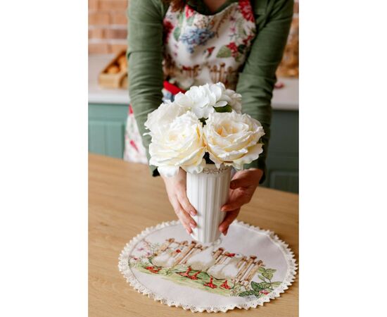 Салфетка на стол Прованс гобеленовая круглая Гуси D-35 (034081), изображение 8 Салфетка на стол Прованс гобеленовая круглая Гуси D-35 (034081), изображение 8