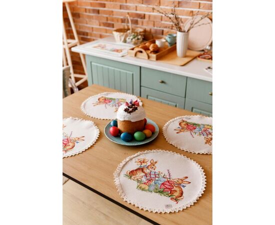 Салфетка на стол Прованс Пасхальная гобеленовая круглая Злагода D-35 (034089), изображение 7 Салфетка на стол Прованс Пасхальная гобеленовая круглая Злагода D-35 (034089), изображение 7