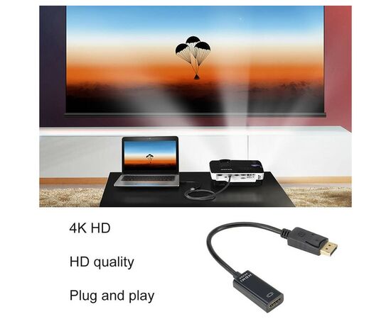 Переходник DisplayPort Male to HDMI 4K Ultra HD Female ST-Lab (U-996-4K), изображение 9 Переходник DisplayPort Male to HDMI 4K Ultra HD Female ST-Lab (U-996-4K), изображение 9