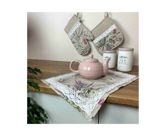 Кухонная прихватка Прованс Grosso с кружевом 25х25 см (017535), изображение 3 Кухонная прихватка Прованс Grosso с кружевом 25х25 см (017535), изображение 3