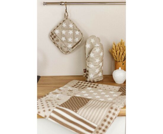 Кухонная прихватка Прованс Пэчворк беж Хозяйка 20х20 см (031496), изображение 2 Кухонная прихватка Прованс Пэчворк беж Хозяйка 20х20 см (031496), изображение 2