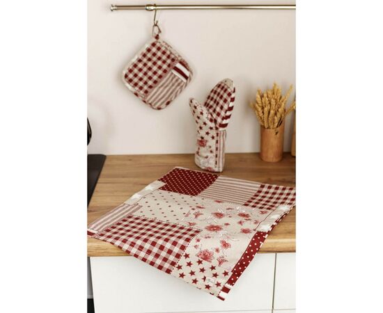 Кухонная прихватка Прованс Пэчворк бордо Хозяйка 20х20 см (031498), изображение 2 Кухонная прихватка Прованс Пэчворк бордо Хозяйка 20х20 см (031498), изображение 2