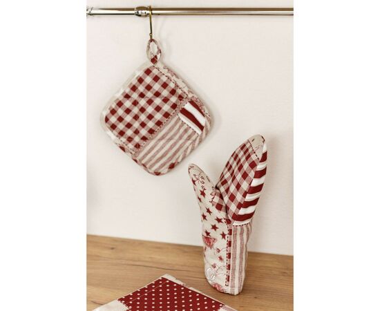 Кухонная прихватка Прованс Пэчворк бордо Хозяйка 20х20 см (031498), изображение 4 Кухонная прихватка Прованс Пэчворк бордо Хозяйка 20х20 см (031498), изображение 4