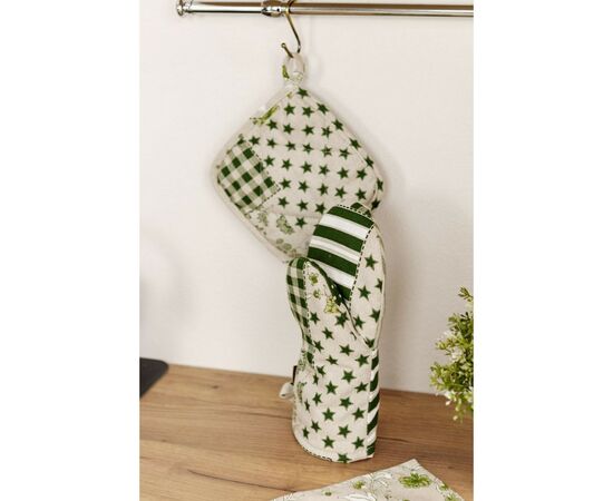 Кухонная прихватка Прованс Пэчворк зеленый Хозяйка 20х20 см (031502), изображение 5 Кухонная прихватка Прованс Пэчворк зеленый Хозяйка 20х20 см (031502), изображение 5