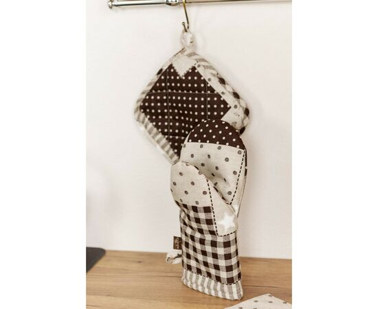 Кухонная прихватка Прованс Пэчворк коричневый Хозяйка 20х20 см (031500), изображение 2 Кухонная прихватка Прованс Пэчворк коричневый Хозяйка 20х20 см (031500), изображение 2