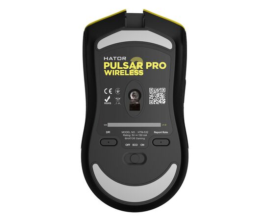 Мишка Hator Pulsar 2 Pro Wireless Yellow (HTM-532), зображення 5 Мишка Hator Pulsar 2 Pro Wireless Yellow (HTM-532), зображення 5