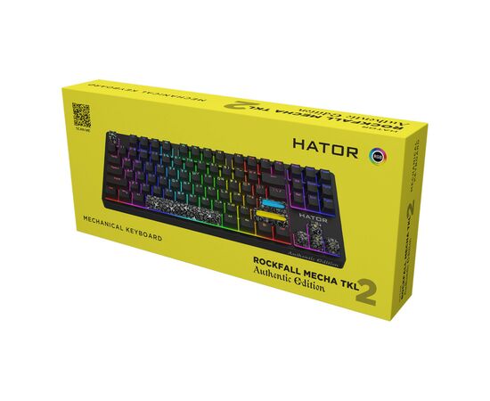 Клавиатура Hator Rockfall 2 Mecha TKL Authentic Edition Aurum Milky Way Silent USB Black (HTK-530), изображение 6 Клавиатура Hator Rockfall 2 Mecha TKL Authentic Edition Aurum Milky Way Silent USB Black (HTK-530), изображение 6