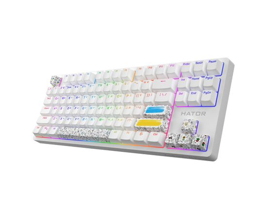 Клавиатура Hator Rockfall 2 Mecha TKL Authentic Edition Aurum Milky Way Silent USB White (HTK-531), изображение 3 Клавиатура Hator Rockfall 2 Mecha TKL Authentic Edition Aurum Milky Way Silent USB White (HTK-531), изображение 3