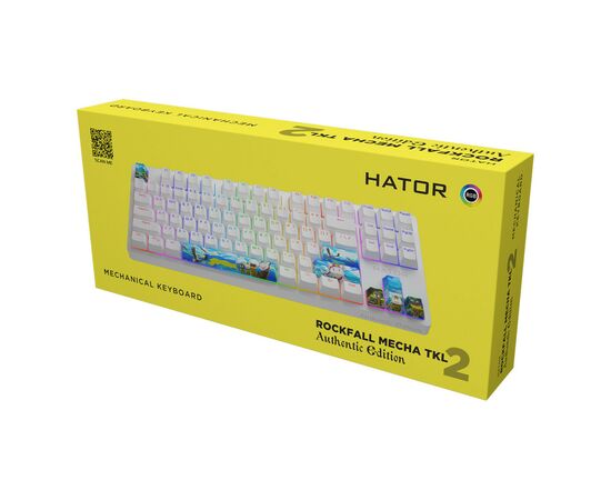 Клавиатура Hator Rockfall 2 Mecha TKL Authentic Edition Aurum Milky Way Silent USB Fighting Cats (HTK-532), изображение 6 Клавиатура Hator Rockfall 2 Mecha TKL Authentic Edition Aurum Milky Way Silent USB Fighting Cats (HTK-532), изображение 6