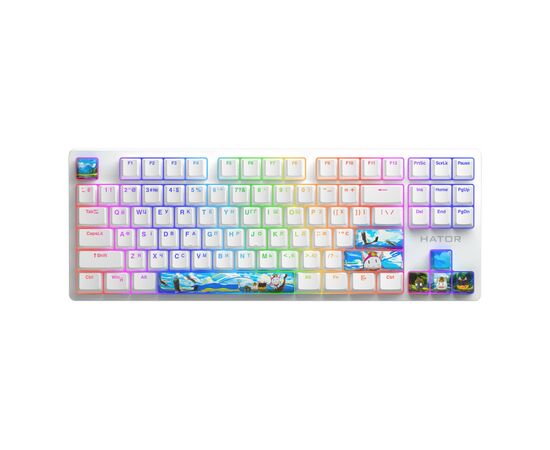 Клавіатура Hator Rockfall 2 Mecha TKL Authentic Edition Aurum Milky Way Silent USB Fighting Cats (HTK-532)