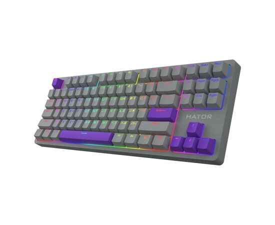 Клавиатура Hator Rockfall 2 Autograph Edition Mecha TKL Aurum Choco USB Titanium (HTK-526), изображение 3 Клавиатура Hator Rockfall 2 Autograph Edition Mecha TKL Aurum Choco USB Titanium (HTK-526), изображение 3