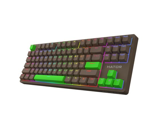 Клавиатура Hator Rockfall 2 Autograph Edition Mecha TKL Aurum Choco USB Choco (HTK-527), изображение 3 Клавиатура Hator Rockfall 2 Autograph Edition Mecha TKL Aurum Choco USB Choco (HTK-527), изображение 3