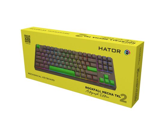 Клавиатура Hator Rockfall 2 Autograph Edition Mecha TKL Aurum Choco USB Choco (HTK-527), изображение 6 Клавиатура Hator Rockfall 2 Autograph Edition Mecha TKL Aurum Choco USB Choco (HTK-527), изображение 6