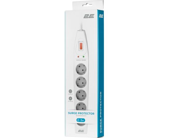 Сетевой фильтр питания 2E 5XSchuko, 3G*1.5мм, 2м, white (2E-SP515M2WH), изображение 6 Сетевой фильтр питания 2E 5XSchuko, 3G*1.5мм, 2м, white (2E-SP515M2WH), изображение 6