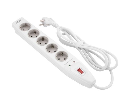 Сетевой фильтр питания 2E 5XSchuko, 3G*1.5мм, 2м, white (2E-SP515M2WH)