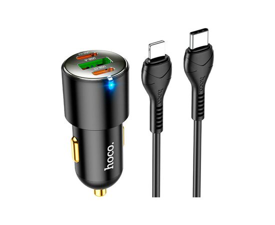 Зарядний пристрій HOCO N26 2xType-C, USB-A Black (6931474765192)