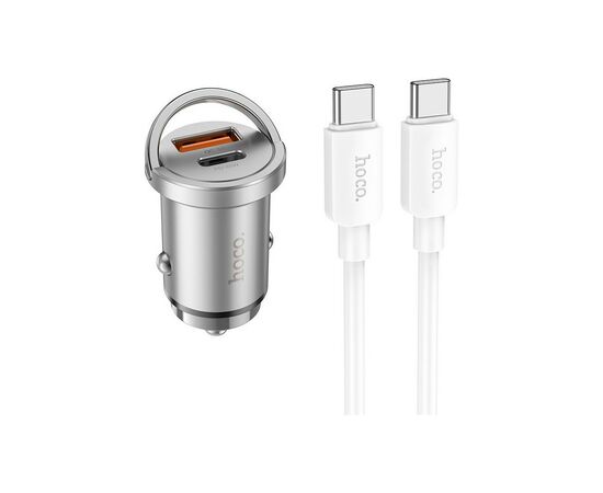 Зарядное устройство HOCO NZ10 Handy USB-A/Type-C Silver (6942007601849), изображение 2 Зарядное устройство HOCO NZ10 Handy USB-A/Type-C Silver (6942007601849), изображение 2